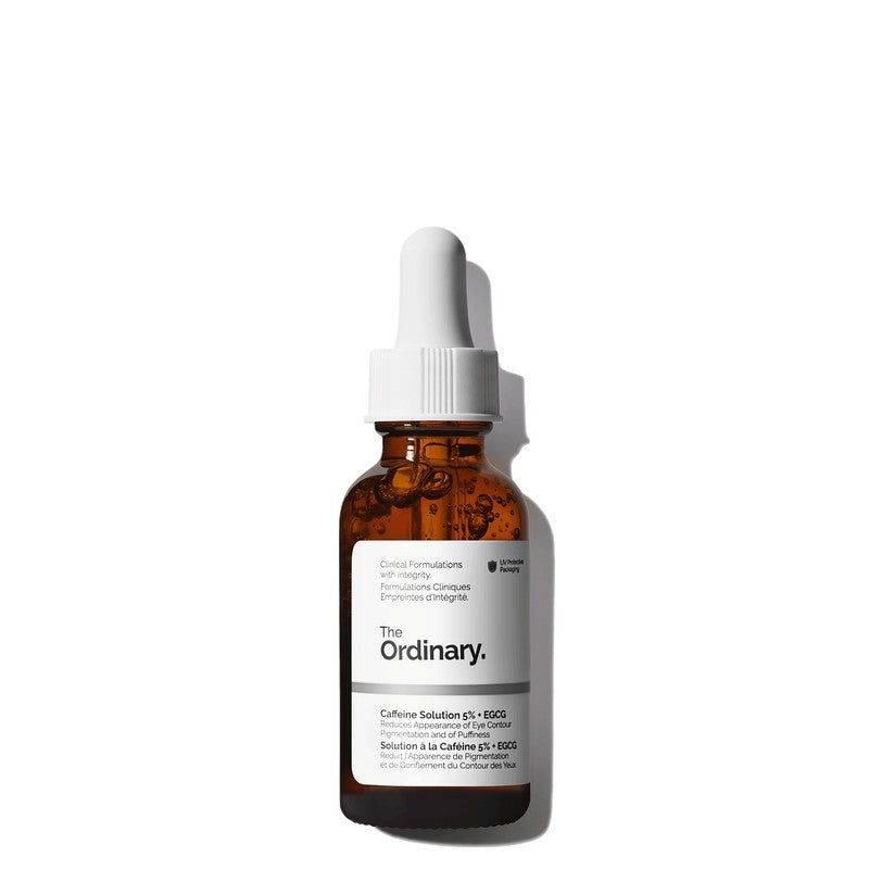 The Ordinary Solución de Cafeína 5% + EGCG, 30ml Sérum Deshinchante de Ojos para Ojeras y Ojos Cansados