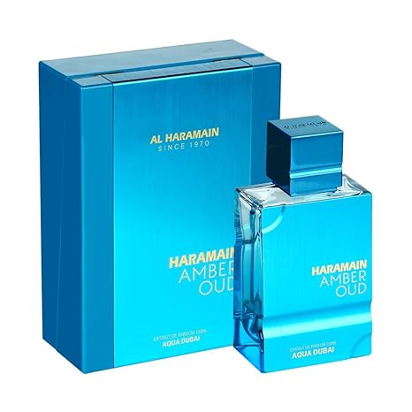 Al Haramain Amber Oud - Aqua Dubai - Colonia para hombres y mujeres - Fragancias de bergamota, ámbar, almizcle - Perfume de larga duración para hombres y mujeres - 75ml/100ml
