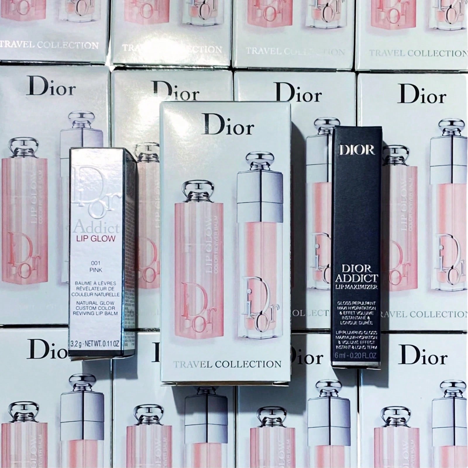 Christian Dior Addict Lip Glow y Maximizer (001 Pink) Brillo y bálsamo voluminizador
