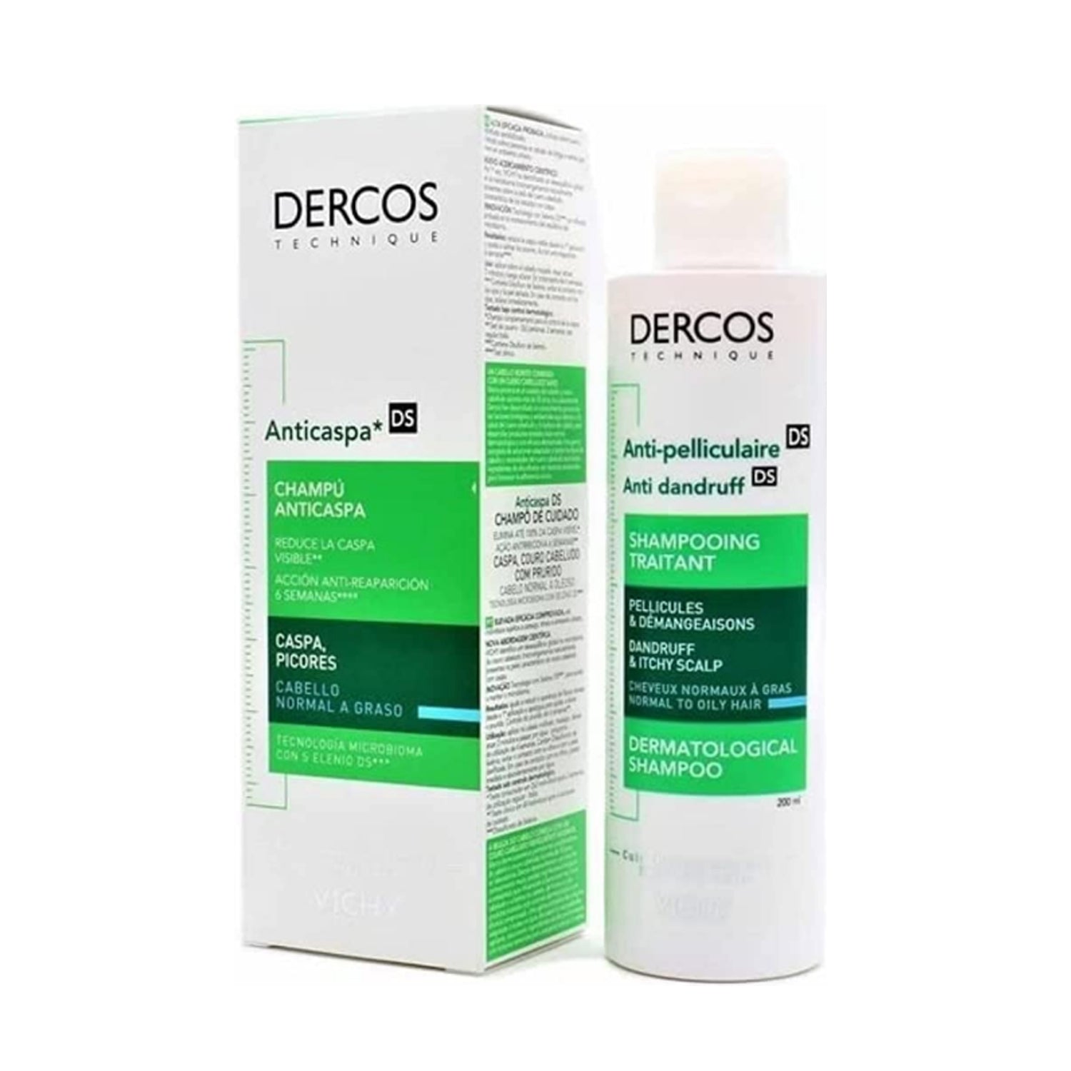 DERCOS 200ml Anti-Dandruff Shampoo for Oily & Normal Hair