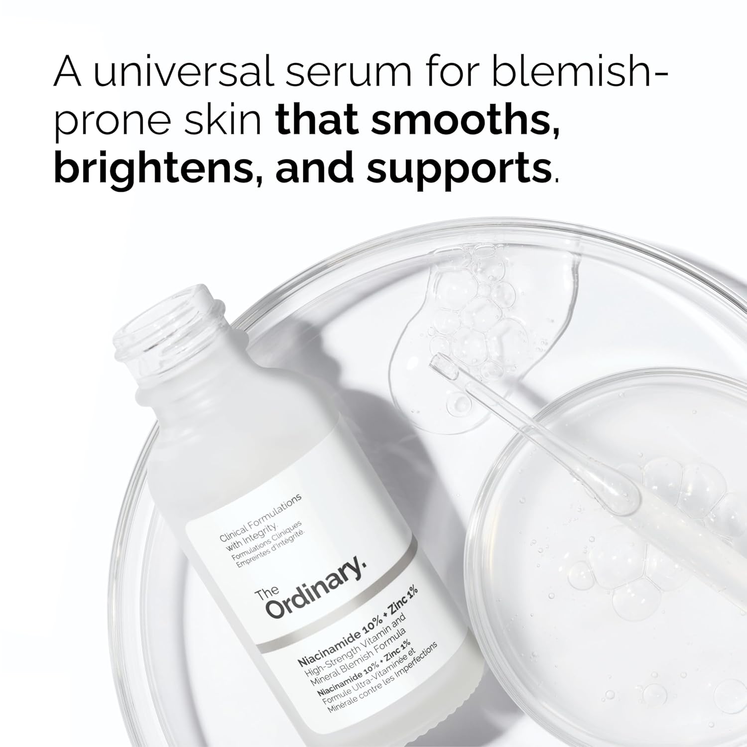 The Ordinary Niacinamida 10% + Zinc 1% 30ml Sérum Suavizante para Piel con Tendencia a Imperfecciones
