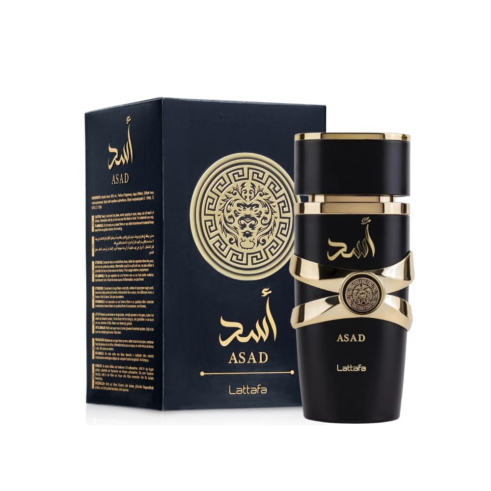 Lattafa Perfumes Asad para Unisex Eau de Parfum Vaporizador, 3.4 Onzas/100ml