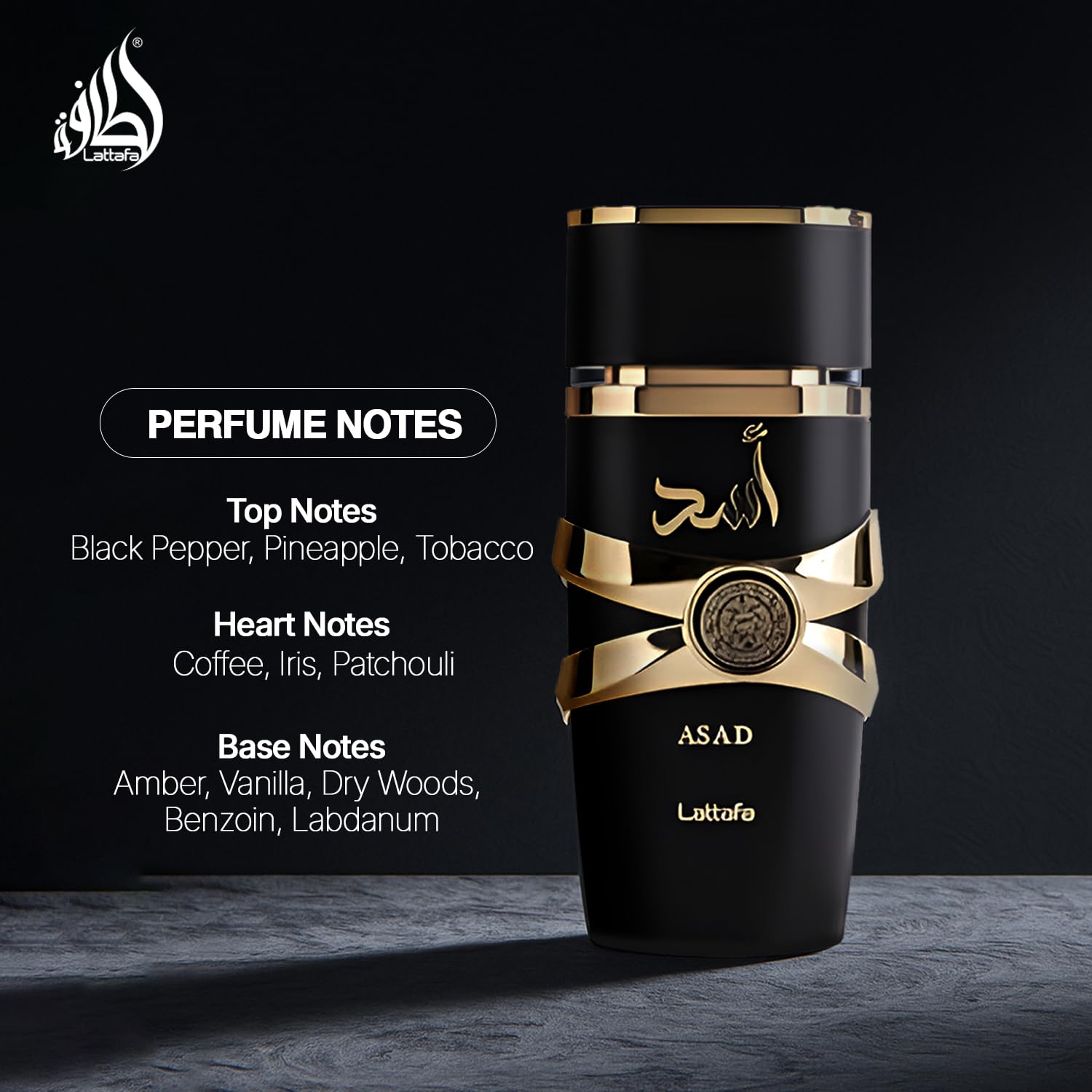 Lattafa Perfumes Asad para Unisex Eau de Parfum Vaporizador, 3.4 Onzas/100ml