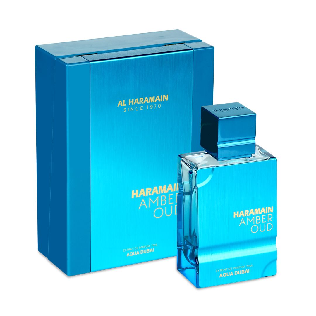 Al Haramain Amber Oud - Aqua Dubai - Colonia para hombres y mujeres - Fragancias de bergamota, ámbar, almizcle - Perfume de larga duración para hombres y mujeres - 75ml/100ml