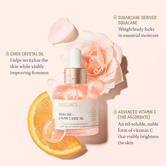 Biossance Squalane Vitamin C Rose Oil 30ml