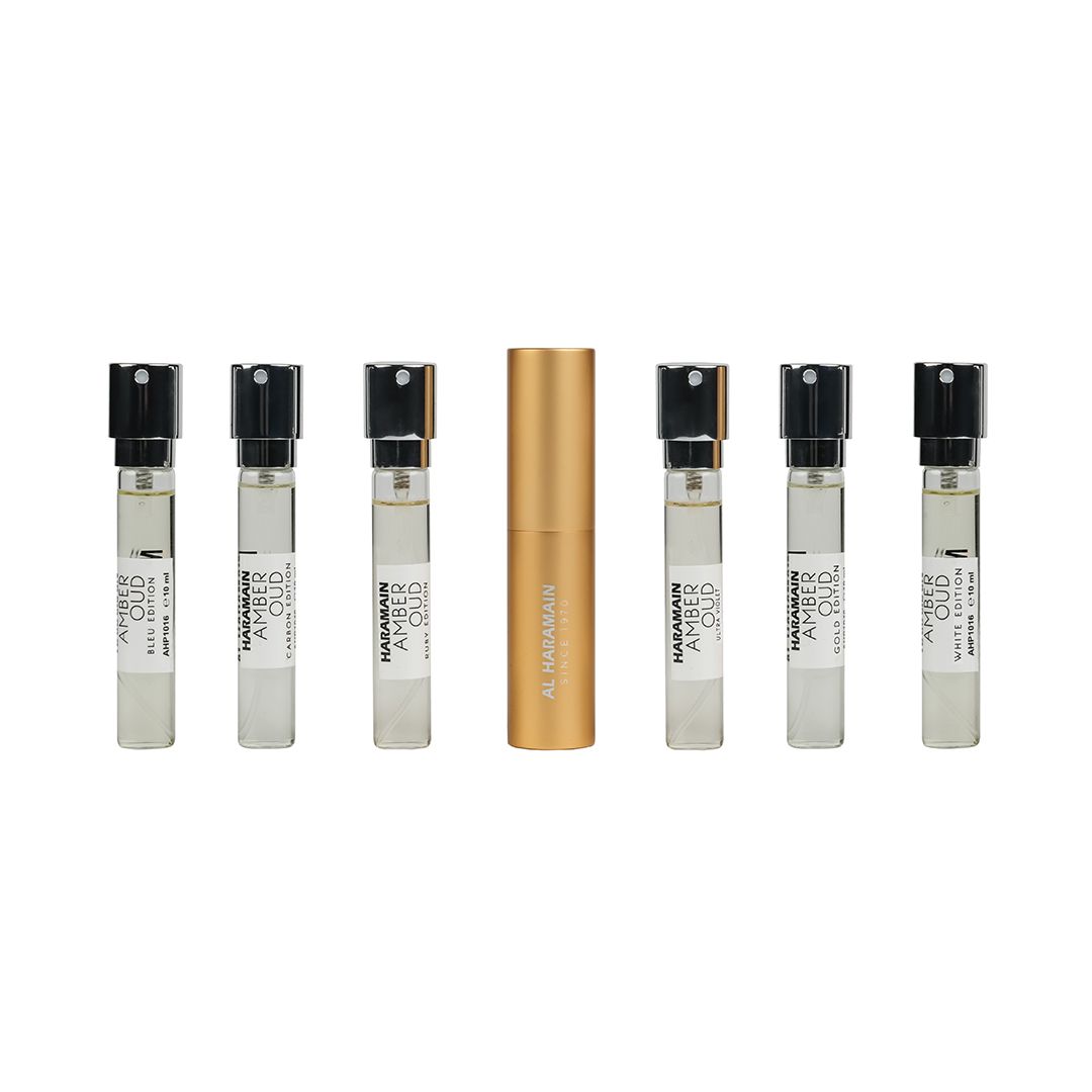 Al Haramain Discovery Collection Amber Oud Eau de Parfum - Set de regalo de 6 mini piezas de 0.33 oz