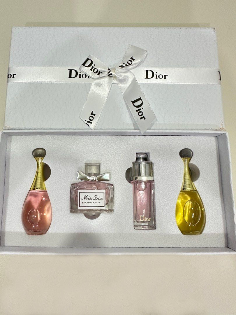 Set de fragancias en miniatura Christian Dior para mujer - 4x5ml - Regalo para cumpleaños, San Valentín, aniversario, Navidad, bodas