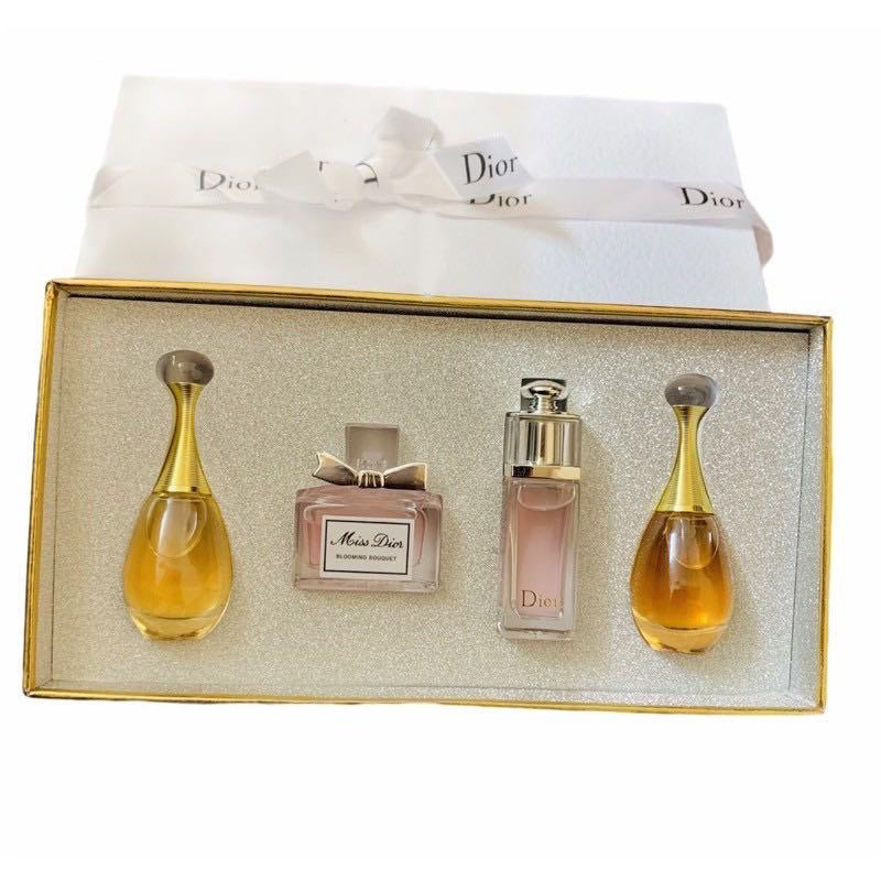 Set de fragancias en miniatura Christian Dior para mujer - 4x5ml - Regalo para cumpleaños, San Valentín, aniversario, Navidad, bodas