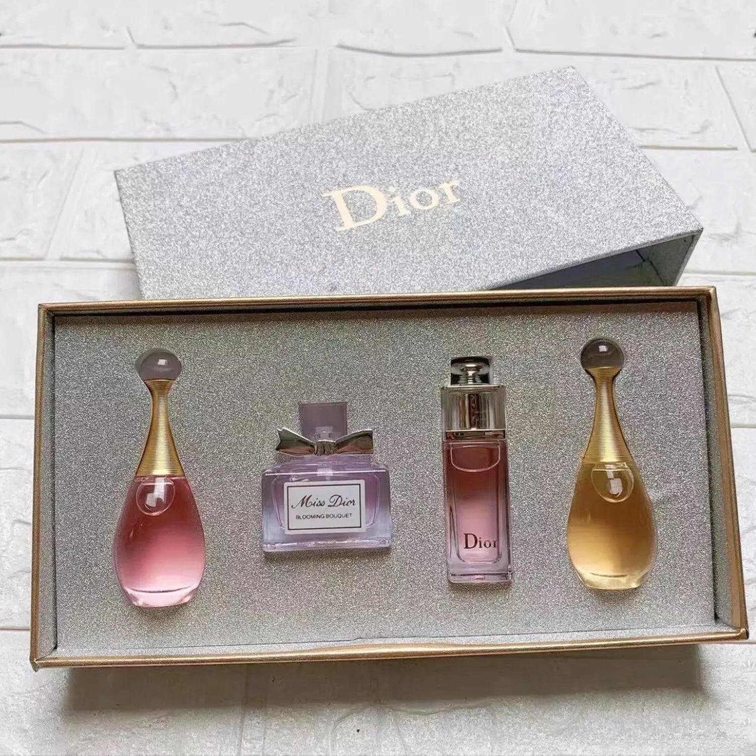 Set de fragancias en miniatura Christian Dior para mujer - 4x5ml - Regalo para cumpleaños, San Valentín, aniversario, Navidad, bodas