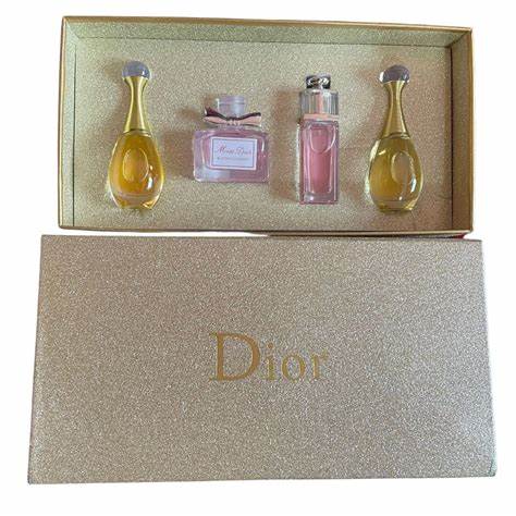 Set de fragancias en miniatura Christian Dior para mujer - 4x5ml - Regalo para cumpleaños, San Valentín, aniversario, Navidad, bodas