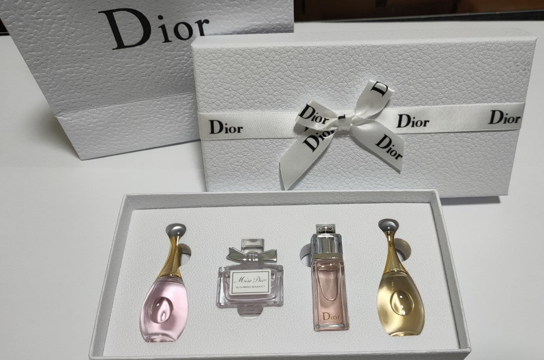 Set de fragancias en miniatura Christian Dior para mujer - 4x5ml - Regalo para cumpleaños, San Valentín, aniversario, Navidad, bodas