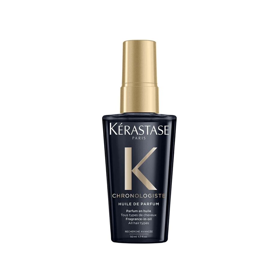 Kérastase Chronologiste Huile De Parfum Aceite capilar para cuero cabelludo seco y cabello seco y dañado - Nutre y aporta brillo con ácido hialurónico y vitamina E - 50 ml