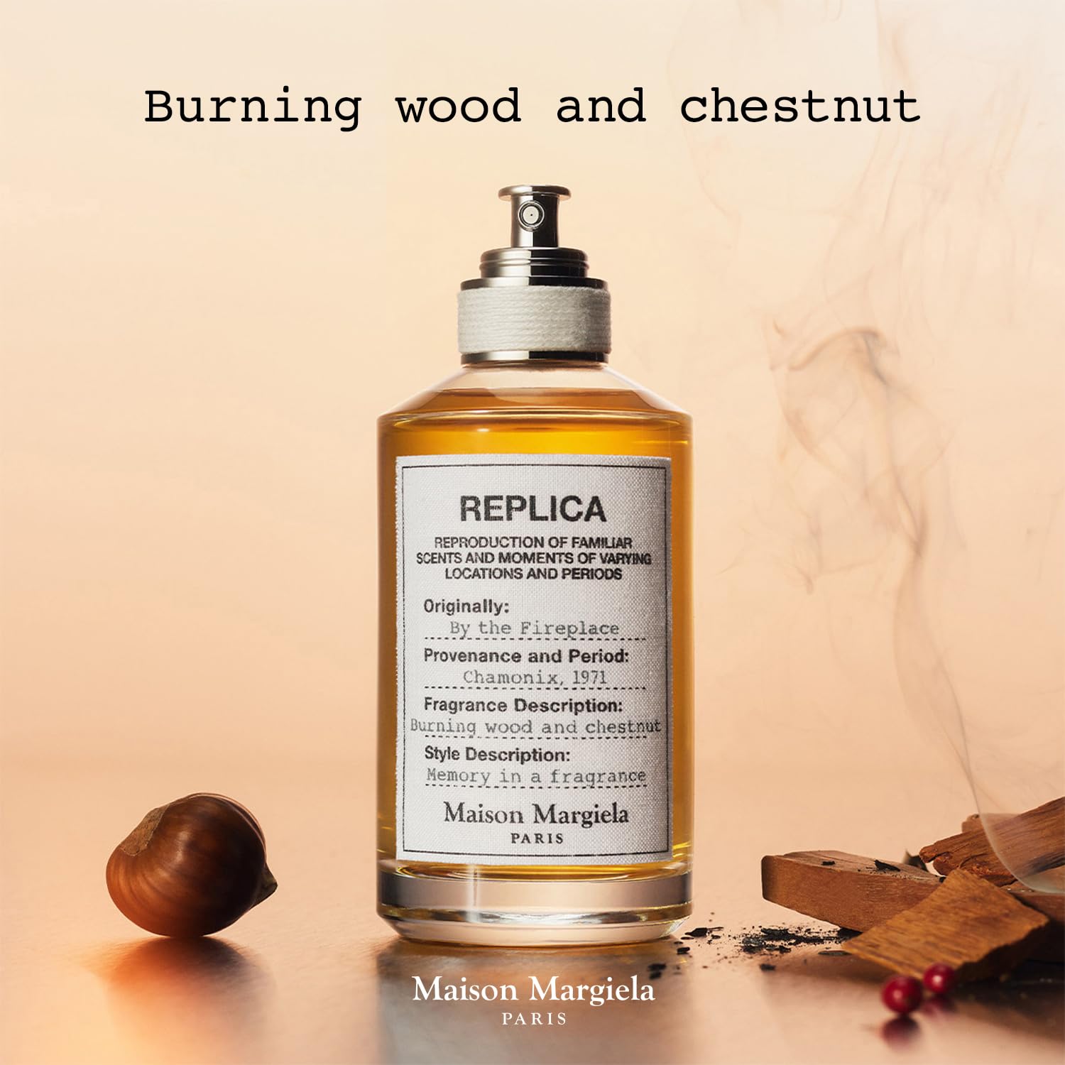 Maison Margiela ‘REPLICA' By the Fireplace Eau de Toilette with Chestnut, Vanilla, and Clove Oil100ml