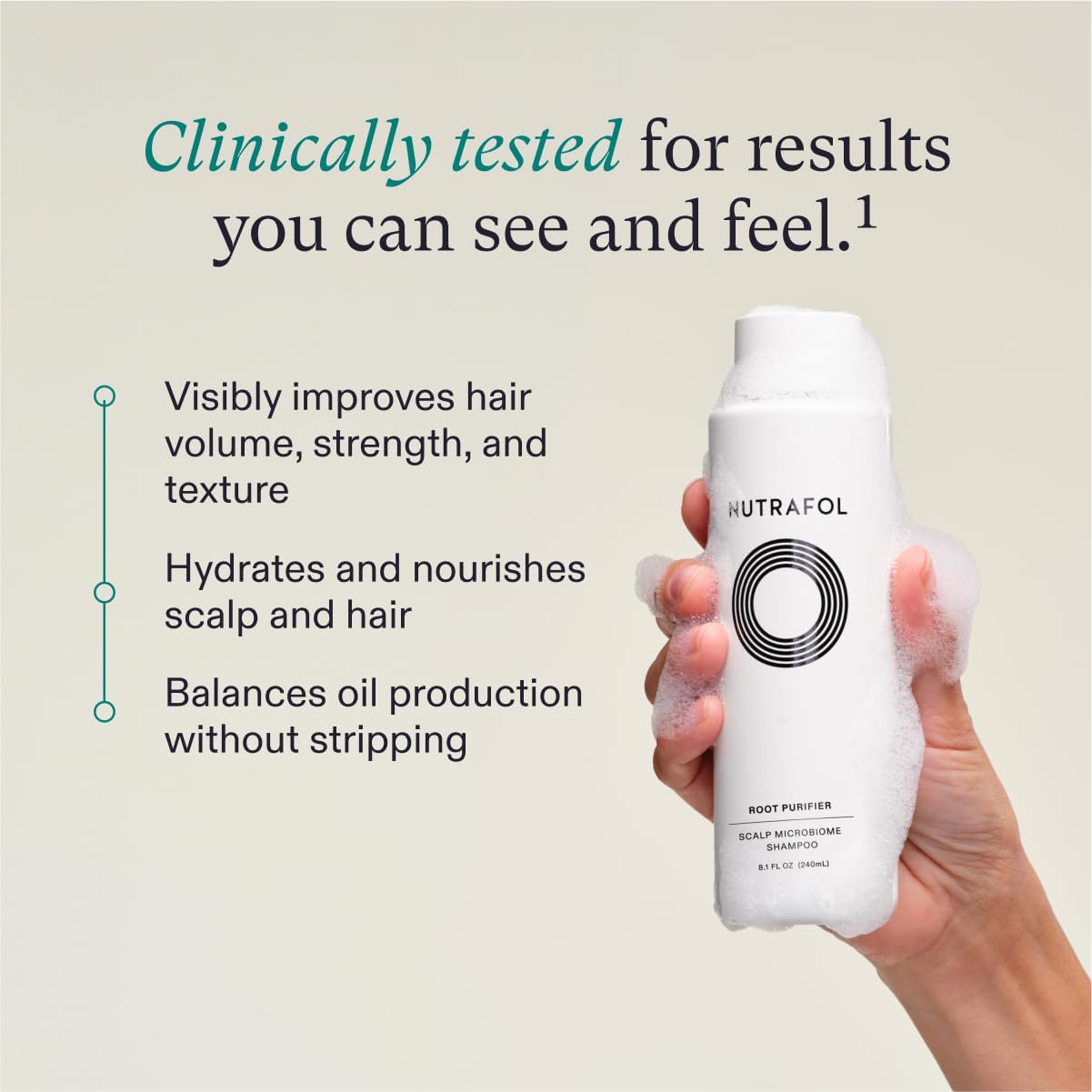 Champú Nutrafol Root Purifier para el cuero cabelludo con cabello debilitado 240ml