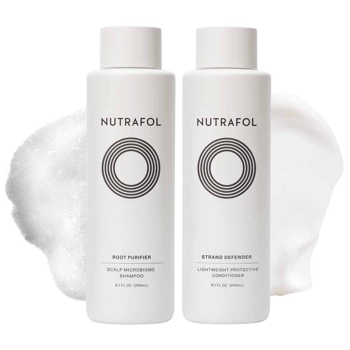 Champú y acondicionador Nutrafol, limpia y protege el cabello y el cuero cabelludo, mejora el volumen, la fuerza y la textura del cabello, formulado por médicos para el adelgazamiento del cabello - Botella de 8.1 fl oz