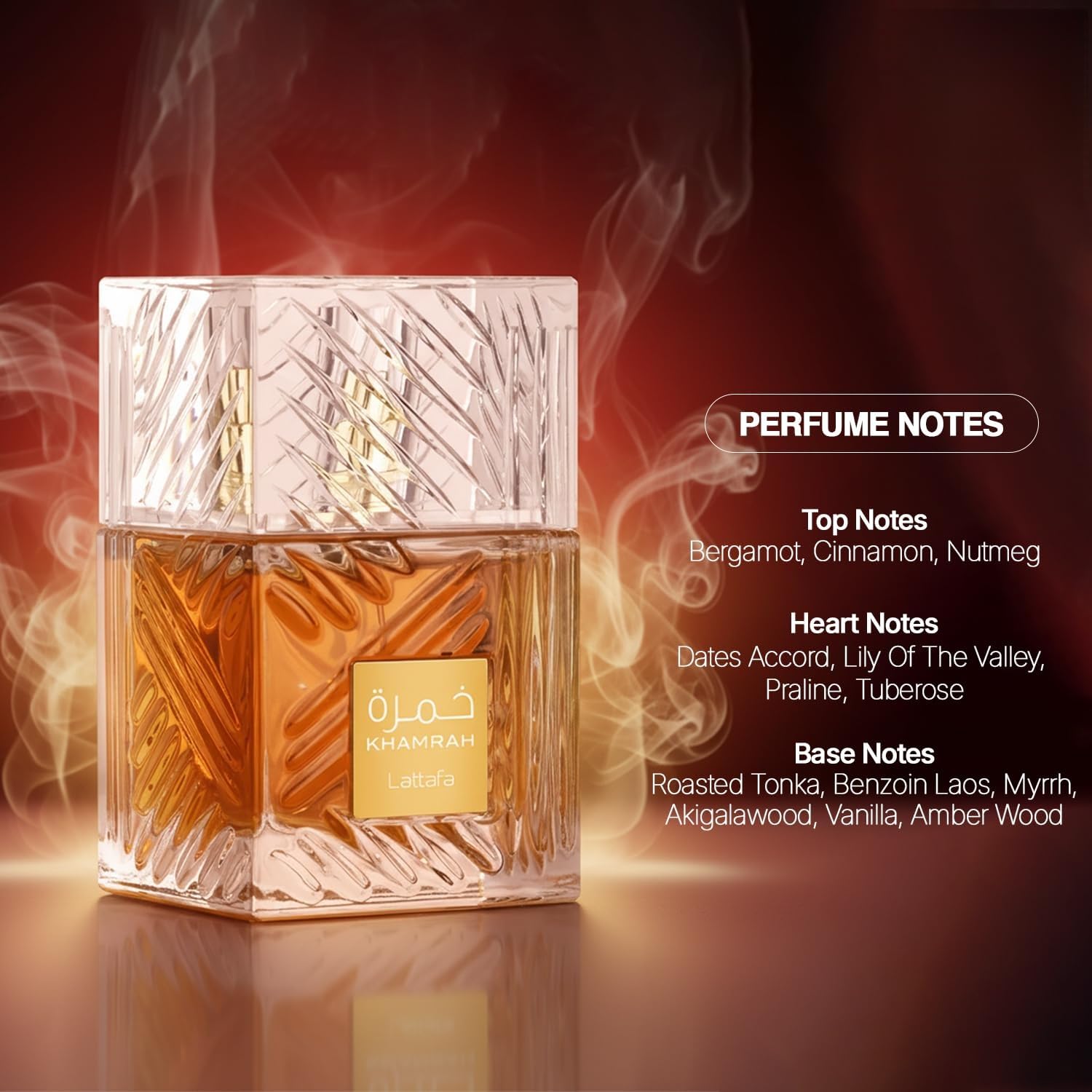 Lattafa Khamrah Qahwa Eau de Parfum Unisex - Fragancia de Larga Duración - Vainilla, Especiado Cálido, Canela, Dulce - 3.40 Onzas / 100 ml