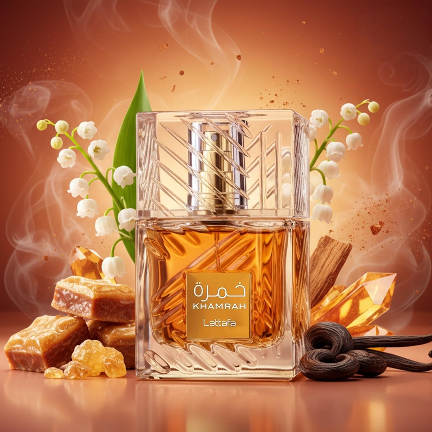 Lattafa Khamrah Qahwa Eau de Parfum Unisex - Fragancia de Larga Duración - Vainilla, Especiado Cálido, Canela, Dulce - 3.40 Onzas / 100 ml
