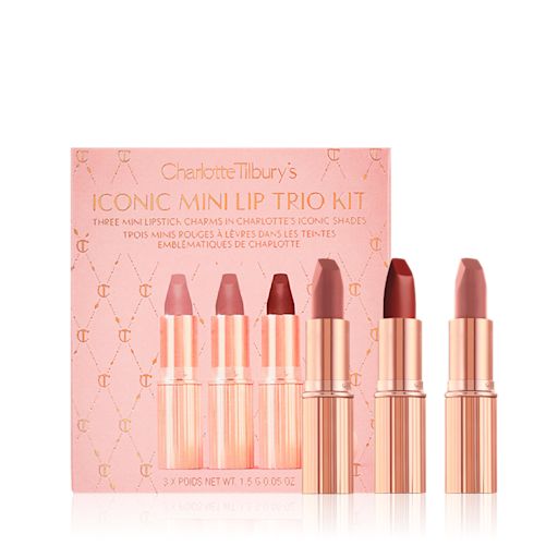 Charlotte Tilbury Iconic Mini Lip Trio Kit - Pillow Talk, Walk of No Shame, Supermodel 0.03 Onzas