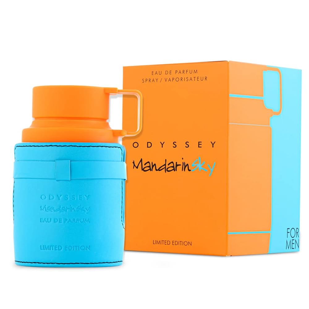 Armaf Odyssey - Edición Limitada Mandarinsky de Armaf para Hombres - Spray EDP de 100 ml/3.4 oz - Mandarina, Azafrán y Salvia, Caramelo, Haba Tonka, Ambroxan, Vetiver y Cedro