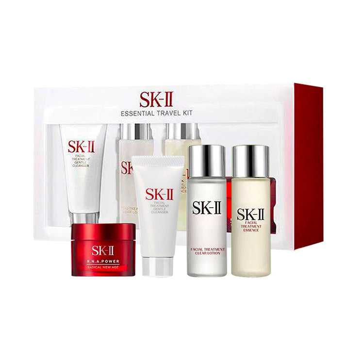 SK-II Kit de Viaje Esencial (4 Artículos Con Caja) - Set de Regalo para Cumpleaños, Día de San Valentín, Aniversario, Fiestas