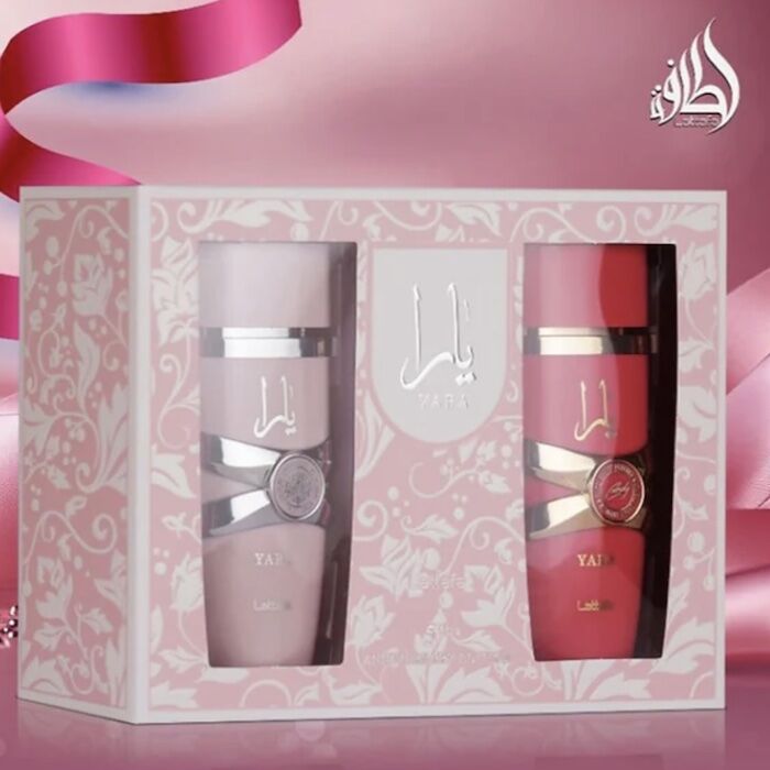 Lattafa Yara Set de 2 Fragancias para Mujer (Eau de Parfum en Spray Yara de 3.4 Onzas + Eau de Parfum en Spray Yara Candy de 3.4 Onzas)