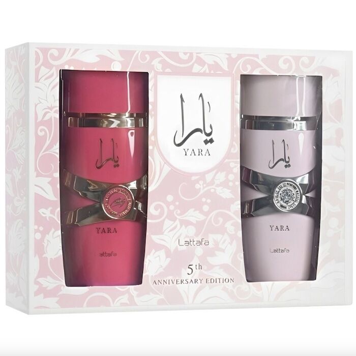 Lattafa Yara Set de 2 Fragancias para Mujer (Eau de Parfum en Spray Yara de 3.4 Onzas + Eau de Parfum en Spray Yara Candy de 3.4 Onzas)
