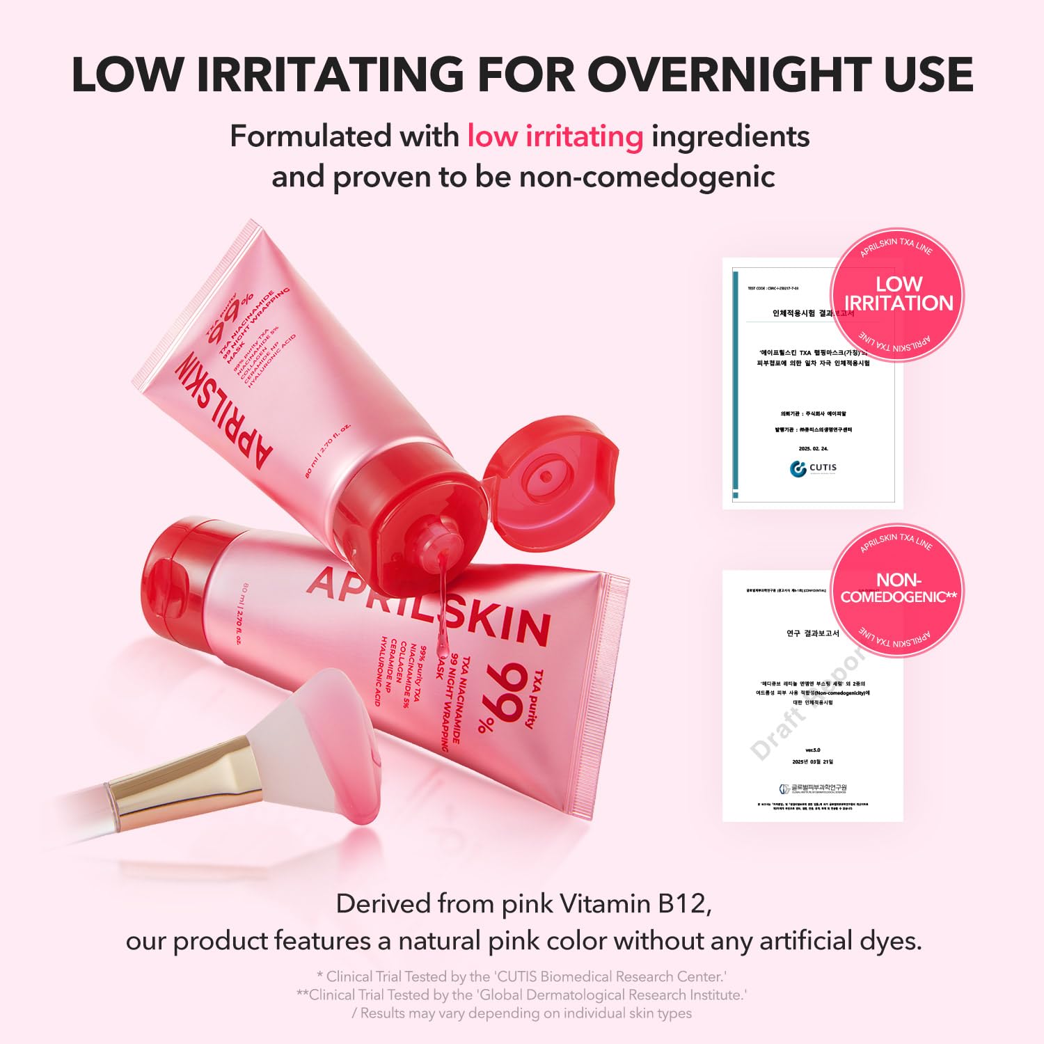 April Skin TXA Niacinamida Mascarilla Envolvente Nocturna 99 | 99% TXA de Alta Pureza + Niacinamida para Tono de Piel Irregular | Potenciador de Piel Nocturno para Cuidado Tonificante, Reafirmante y de Poros | 80ml, 2.70 fl.oz